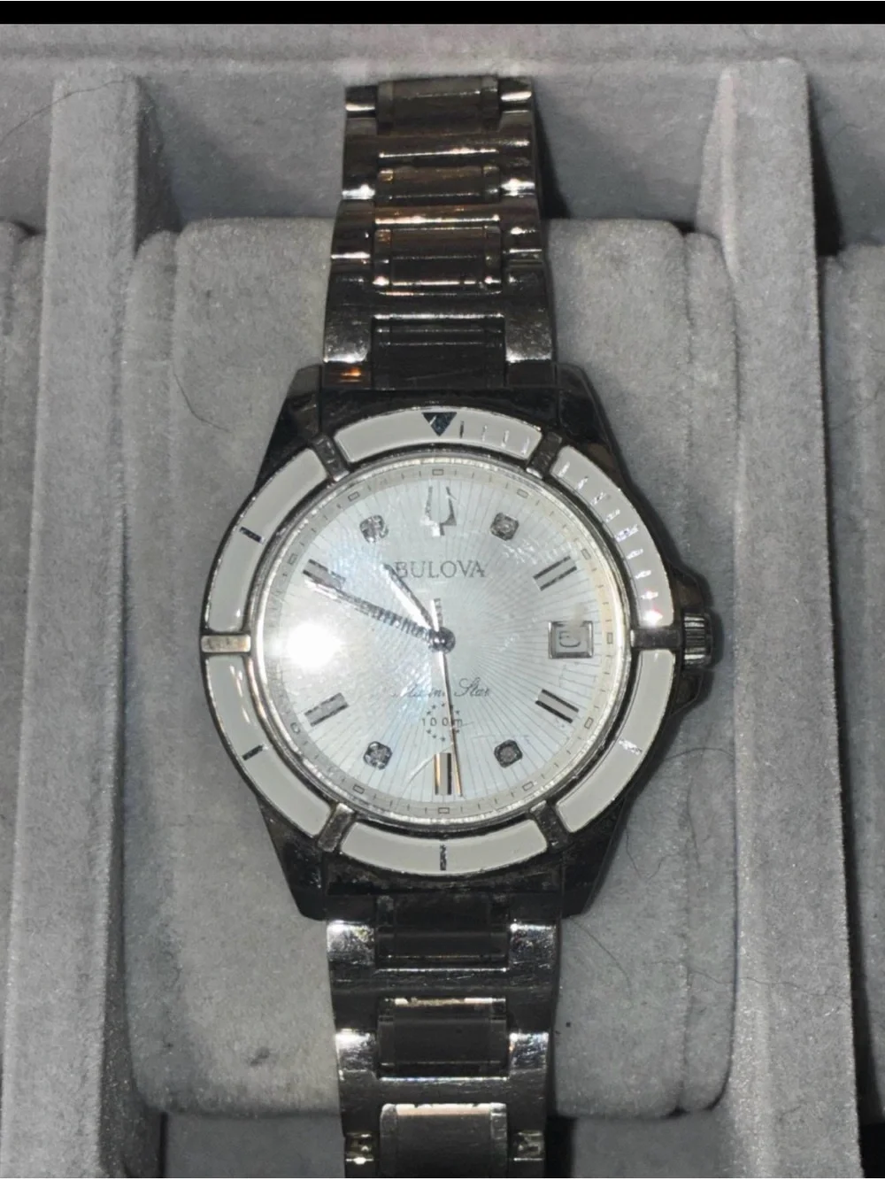Bulova women’s  Stainless Steel Silver Watch with White Dial